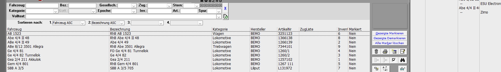 zeigt Datenbankansicht von MobaVer